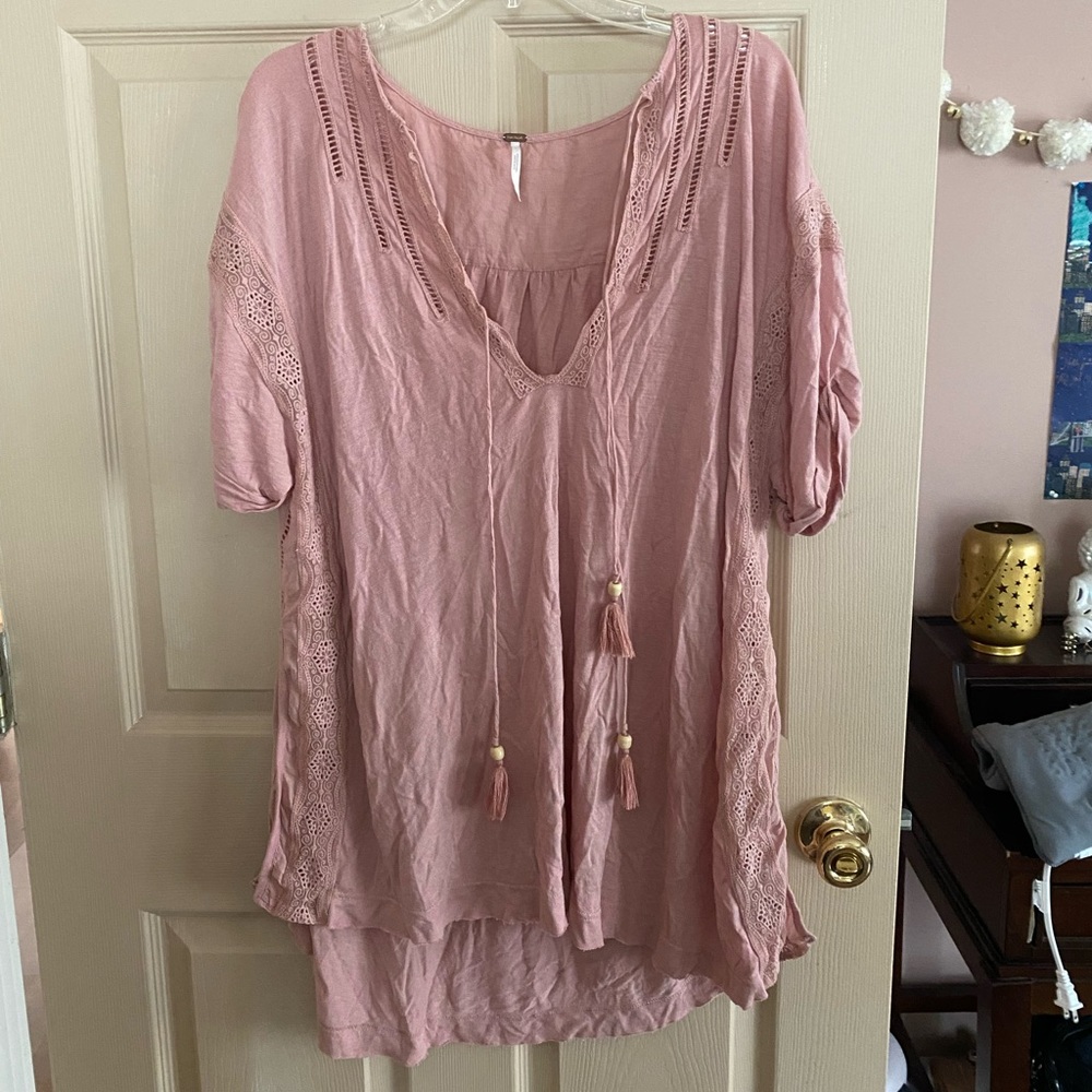 Rosy pink/ mauve free people tunic size small oversized